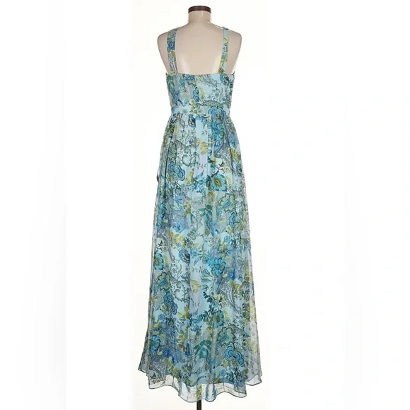 NWT Lulus Lilja Blue Floral Print Maxi Dress | Medium - Picture 9 of 10